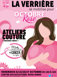 Ateliers couture "Coussins Coeurs" Octobre Rose 2023