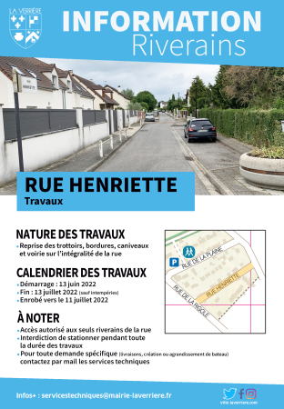 Travaux Rue Henriette
