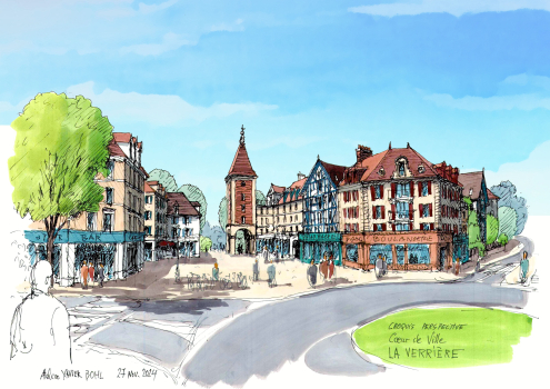 esquisse du projet Gare Becanne par Xavier Bohl