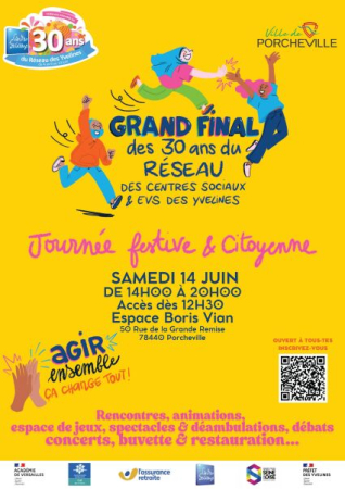 affiche 30 ANS DE LA FÉDÉRATION DES CENTRES SOCIAUX