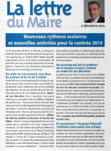 Couverture - Lettre du maire - La Verrière - décembre 2013