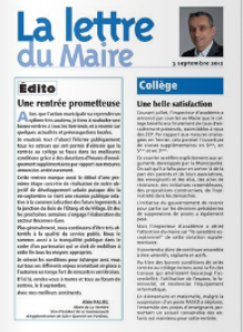 Couverture - Lettre du maire - septembre 2012