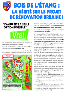 La vérité sur le projet de rénovation du Bois de l'Étang