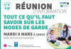 Réunion mode de garde